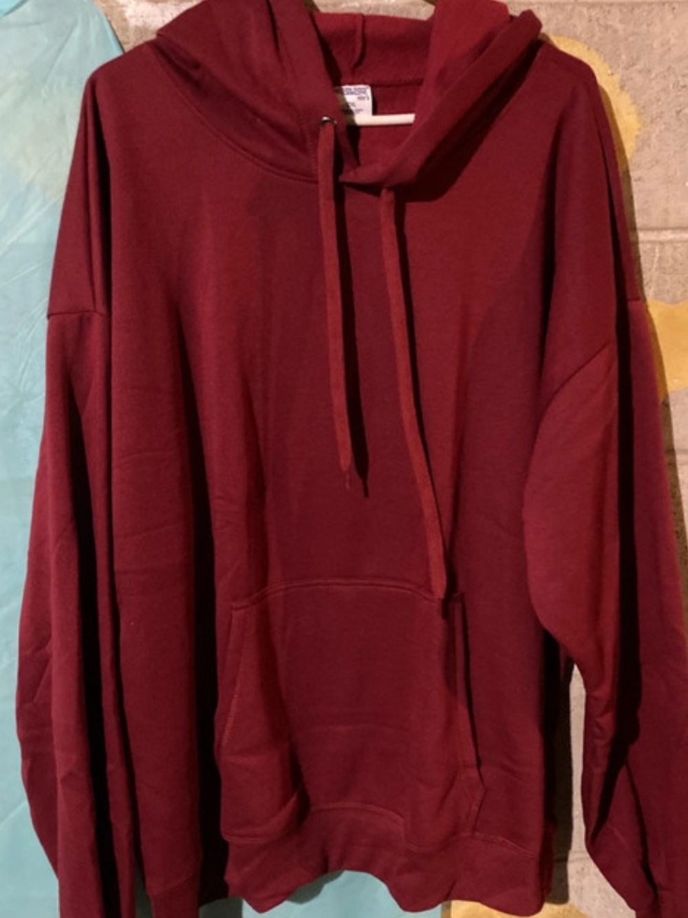 Men's Maroon Hoodie Sweatshirt - Unbranded